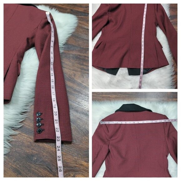 NWT Walter Baker Long Sleeve Equestrian Phelps Jacket Red Preppy Goth  S - Picture 10 of 16